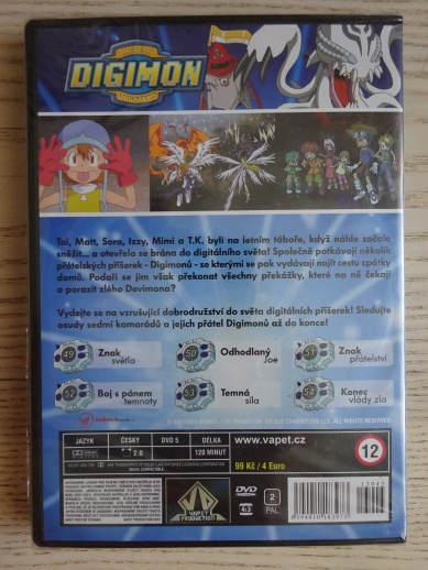 DIGIMON, 1. SEZÓNA EPIZODA 49-54, DVD FILM POHÁDKA