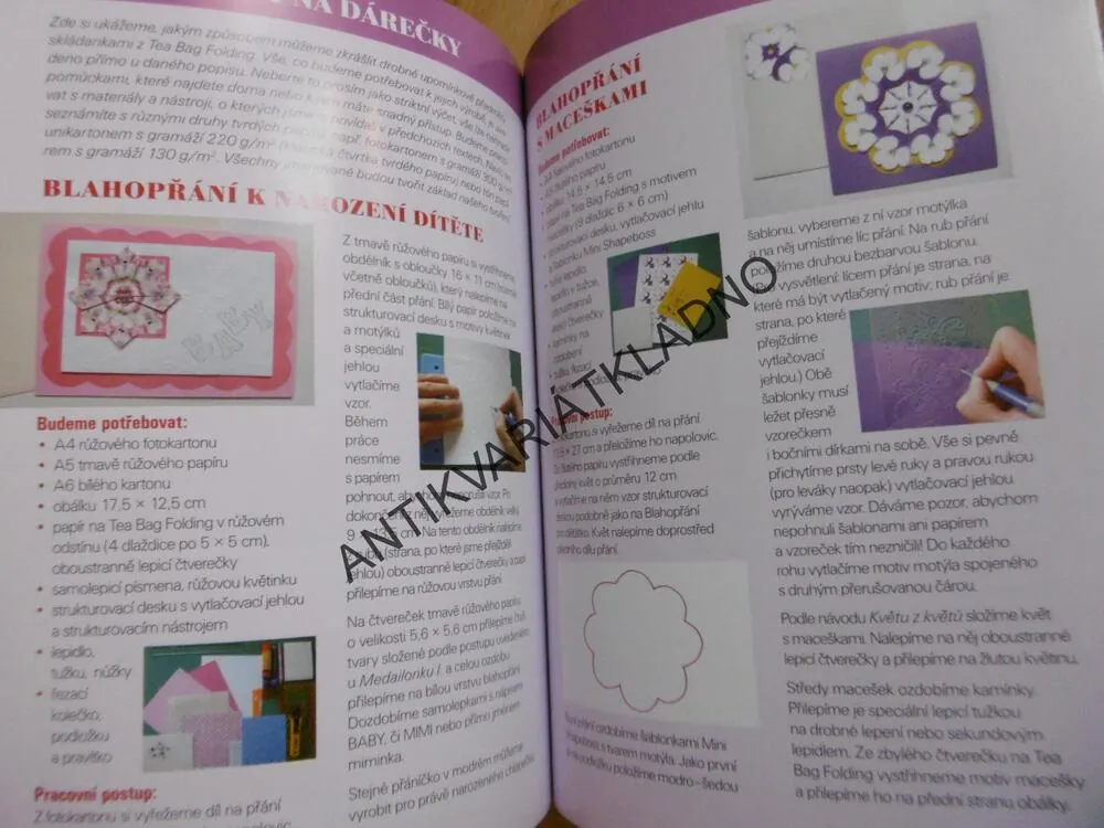 SKLÁDÁNÍ ČAJOVÝCH SÁČKŮ, ŠIKOVNÉ RUCE, 40 BLAHOPŘÁNÍ, JMENOVEK, OZDOB