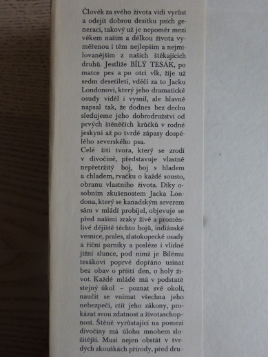 BÍLÝ TESÁK, JACK LONDON, **an