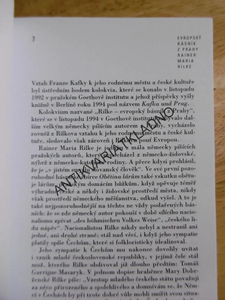 RAINER MARIA RILKE, EVROPSKÝ BÁSNÍK Z PRAHY, 