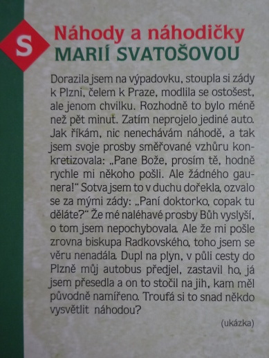 NÁHODY A NÁHODIČKY S MARIÍ SVATOŠOVOU, **an