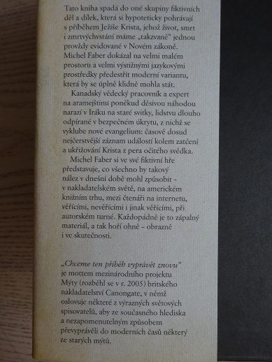 EVANGELIUM OHNĚ, MICHEL FABER, **an