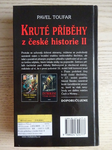 KRUTÉ PŘÍBĚHY Z ČESKÉ HISTORIE II., PAVEL TOUFAR, **an