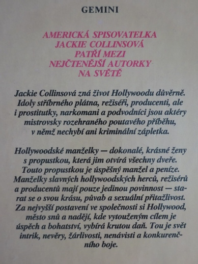 HOLLYWOODSKÉ MANŽELKY, JACKIE COLLINS, **an