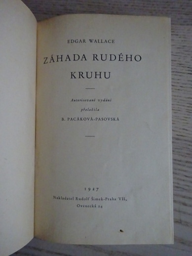 ZÁHADA RUDÉHO KRUHU, EDGAR WALLACE, **an