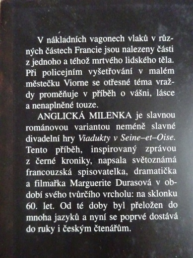ANGLICKÁ MILENKA, MARGUERITE DURASOVÁ, **an