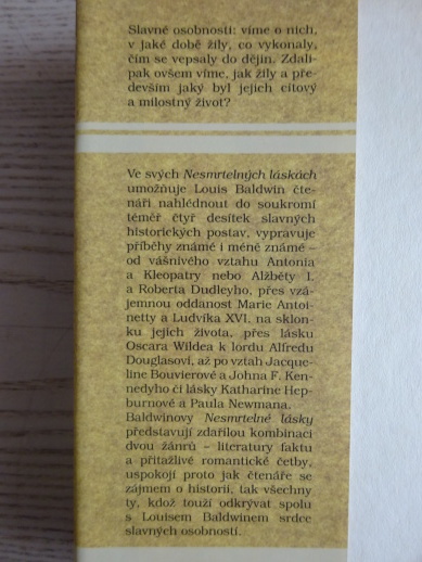 NESMRTELNÉ LÁSKY, LOUIS BALDWIN, **an