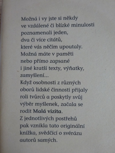 MALÁ VIZITA: POZDNÍ SBĚR, **an