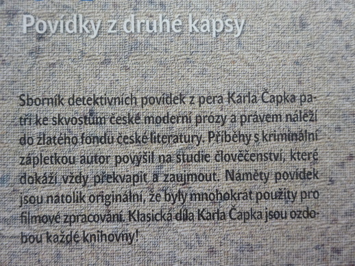 POVÍDKY Z DRUHÉ KAPSY, KAREL ČAPEK, **an