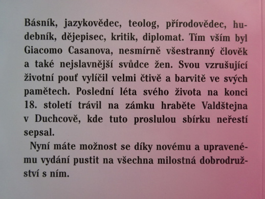 PAMĚTI GIACOMA CASANOVY, GIACOMO CASANOVA, **an