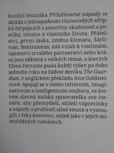PŘÍLEŽITOSTNÉ NÁPADY, ELENA FERRANTE, **an