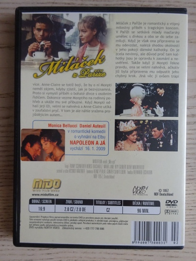 MILÁČEK Z PAŘÍŽE, DVD FILM 
