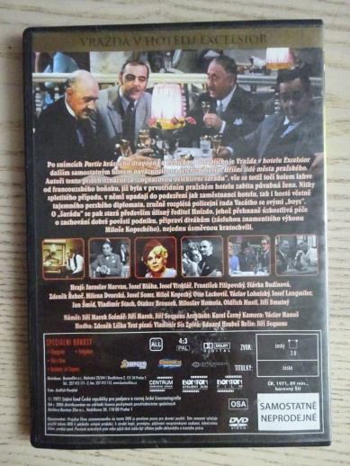 VRAŽDA V HOTELU EXCELSIOR, DVD FILM