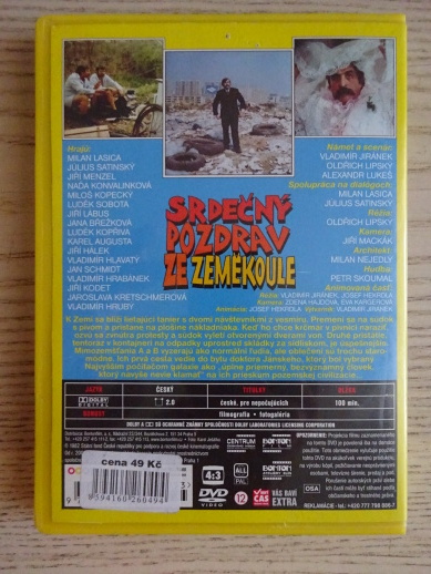 SRDEČNÝ POZDRAV ZE ZEMĚKOULE, DVD FILM ČR