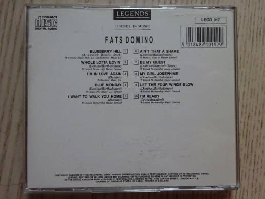 FATS DOMINO, LEGENDS IN MUSIC, CD HUDBA