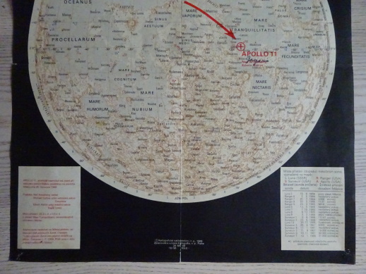 MAPA MĚSÍCE PŘI PRVNÍM PŘISTÁNÍ ČLOVĚKA, 20. 7. 1969