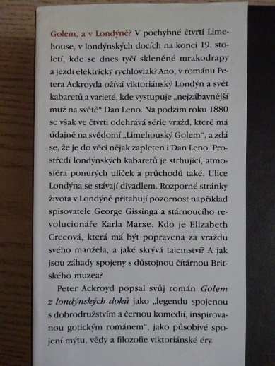 GOLEM Z LONDÝNSKÝCH DOKŮ, PETER ACKROYD, **an