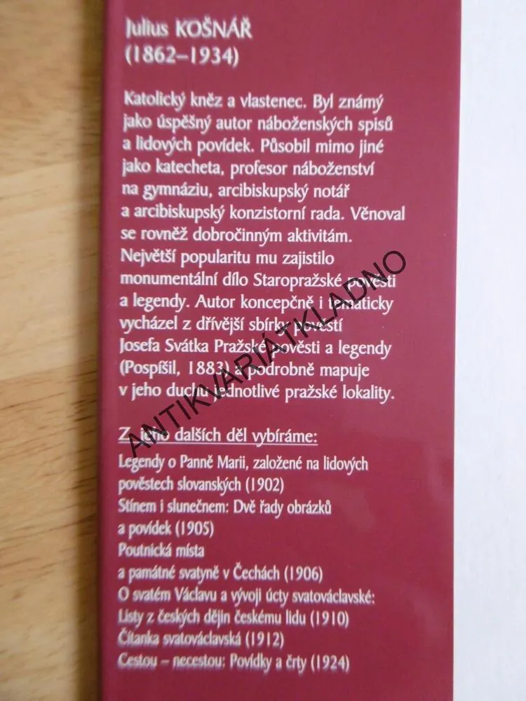 STAROPRAŽSKÉ POVĚSTI A LEGENDY, KOŠNÁŘ, 2005, AUGUSTÍN, **an