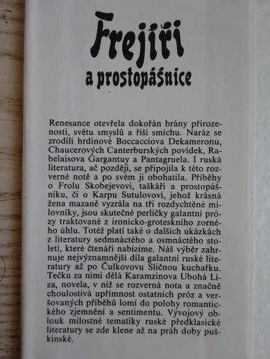 FREJIŘI A PROSTOPÁŠNICE, **an