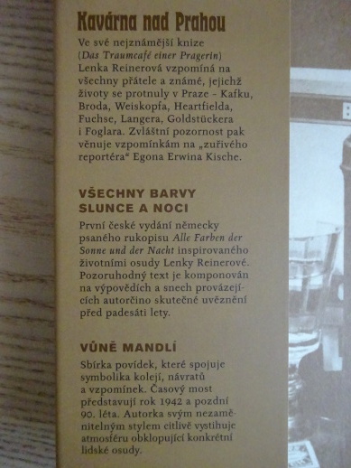 KAVÁRNA NAD PRAHOU, LENKA REINEROVÁ, **an