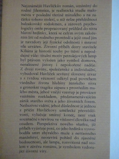 PETROLEJOVÉ LAMPY, JAROSLAV HAVLÍČEK, **an