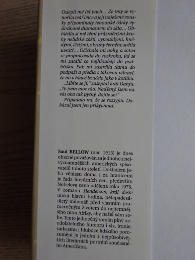 HENDERSON, KRÁL DEŠTĚ, SAUL BELLOW, **an