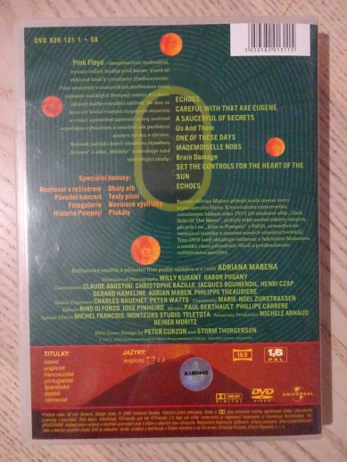 PINK FLOYD, ŽIVĚ V POMPEJÍCH, DVD HUDBA