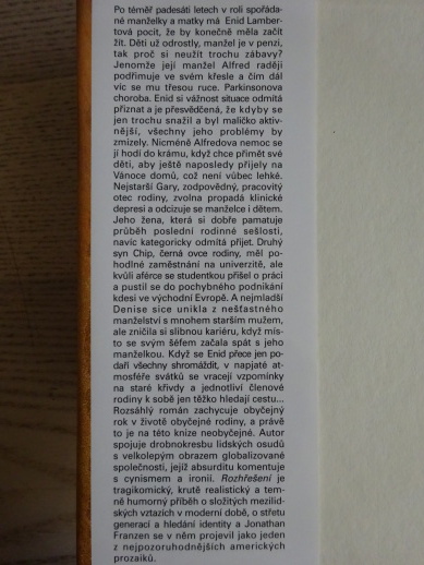 ROZHŘEŠENÍ, JONATHAN FRANZEN, **an