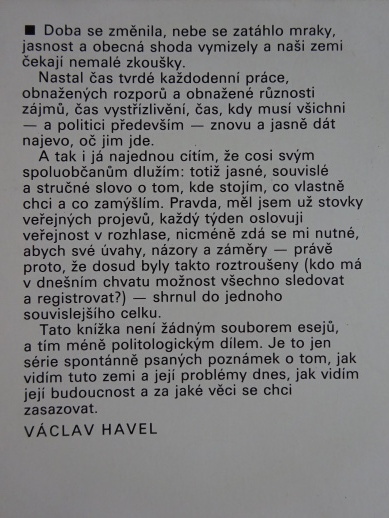 LETNÍ PŘEMÍTÁNÍ, VÁCLAV HAVEL, **an