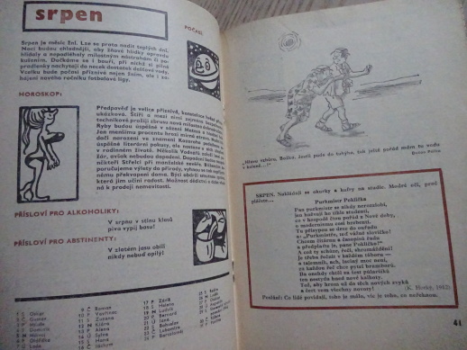 HUMORISTICKÝ MINIKALENDÁŘ DIKOBRAZU, 1973