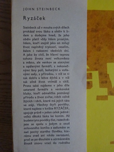 RYZÁČEK, JOHN STEINBECK, **an