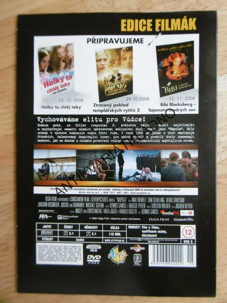 HITLEROVA ELITA, NAPOLA, DVD FILM