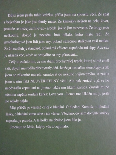 MILUJU TĚ, TAK VYPADNI, MICHAELA PATOČKOVÁ, **an