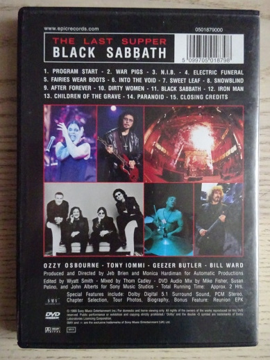 BLACK SABBATH, THE LAST SUPPER, DVD HUDBA