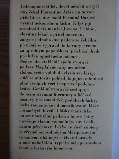 LÁSKA ZA ČASŮ CHOLERY, GABRIEL GARCIA MARQUEZ, **an