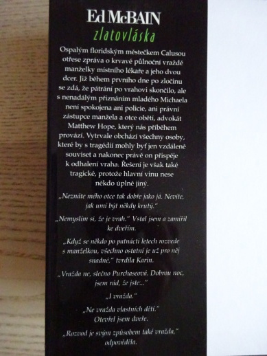 ZLATOVLÁSKA, ED MCBAIN, **an
