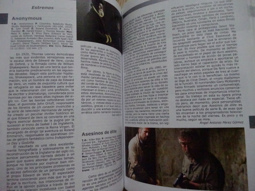 CINE PARA LEER, ŠPANĚLSKÁ ROČENKA FILMU, **an