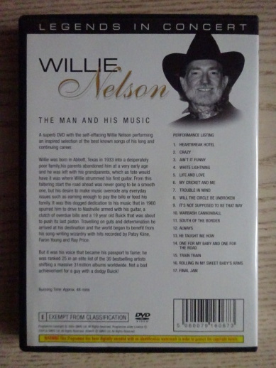 WILLIE NELSON, THE MAN AND HIS MUSIC, DVD HUDBA