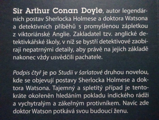 PODPIS ČTYŘ, THE SIGN OF THE FOUR, SIR ARTHUR CONAN DOYLE, DVOJJAZYČNÉ, **an