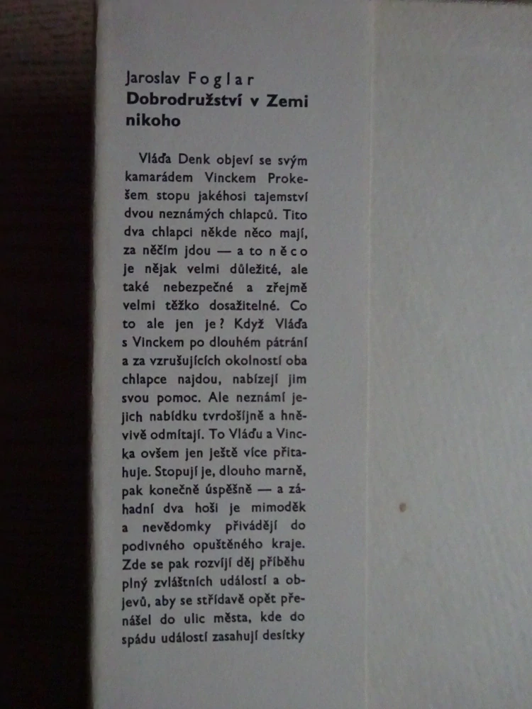 DOBRODRUŽSTVÍ V ZEMI NIKOHO, FOGLAR, **an