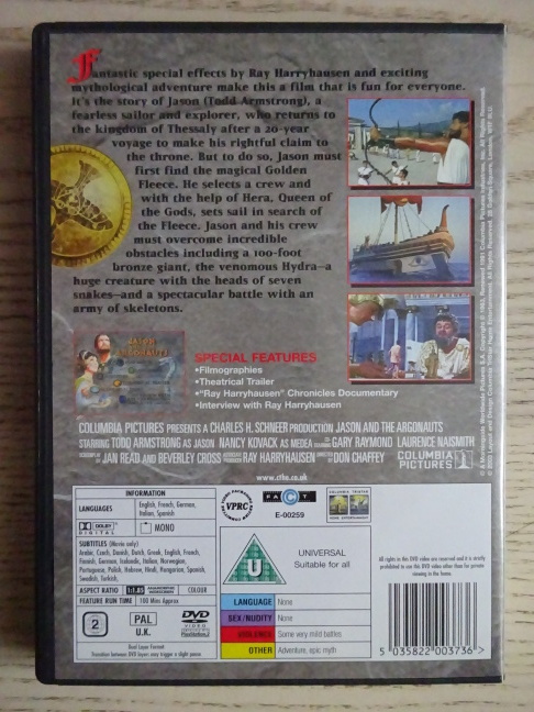 JASON AND THE ARGONAUTS, DVD FILM