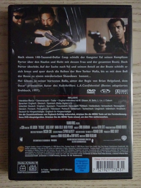 PAYBACK, DVD FILM