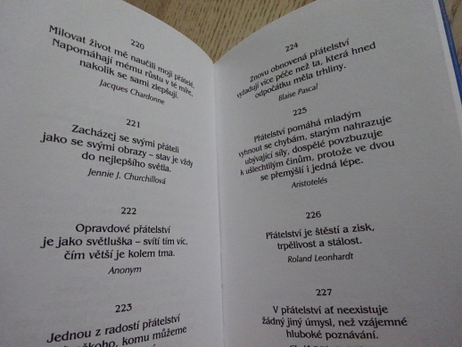 O PŘÁTELSTVÍ, MYŠLENKY MOUDRÝCH, **an