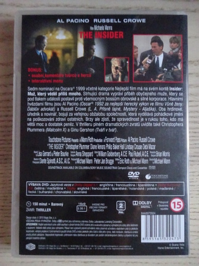 INSIDER: MUŽ, KTERÝ VĚDĚL PŘÍLIŠ MNOHO, DVD FILM