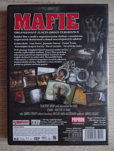 MAFIE, ORGANIZOVANÝ ZLOČIN - DROGY - TERORISMUS, DVD FILM DOKUMENT