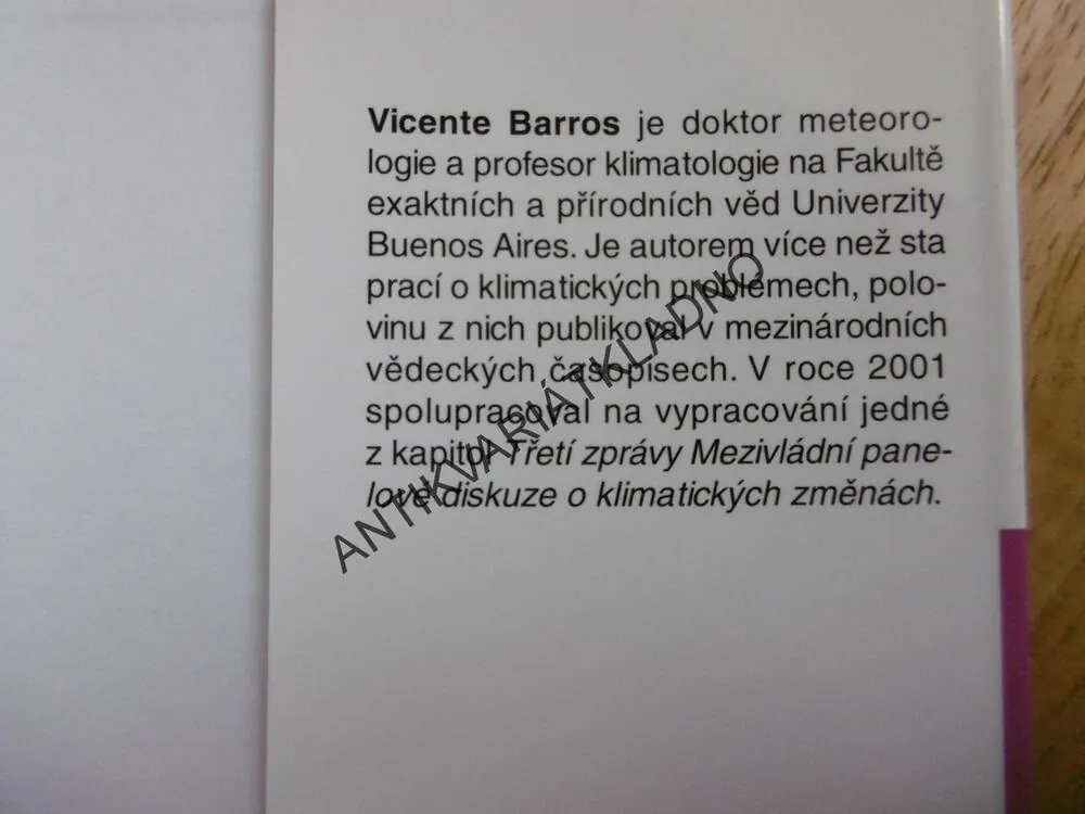 GLOBÁLNÍ ZMĚNA KLIMATU, VINCENTE BARROS, 