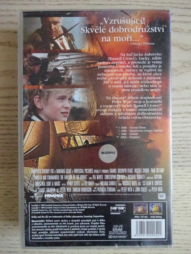 MASTER A COMMANDER, ODVRÁCENÁ STRANA SVĚTA, VHS