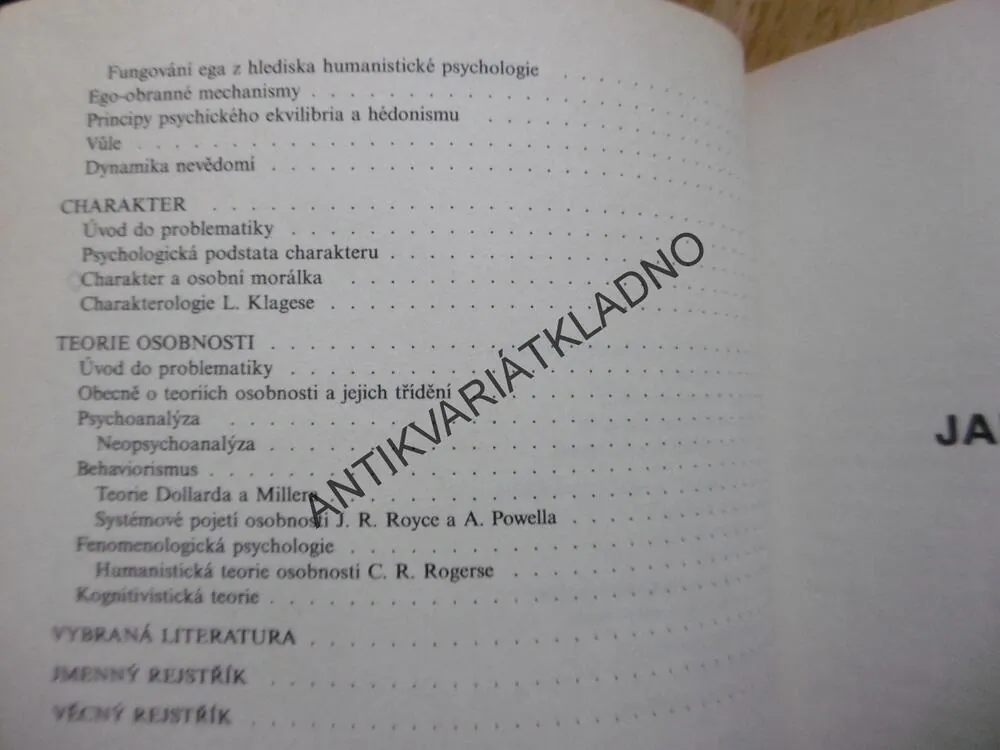 PSYCHOLOGIE OSOBNOSTI, NAKONEČNÝ