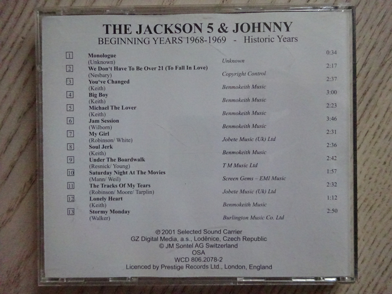 THE JACKSON 5 AND JOHNNY, BEGINNING YEARS 1968-69, CD HUDBA