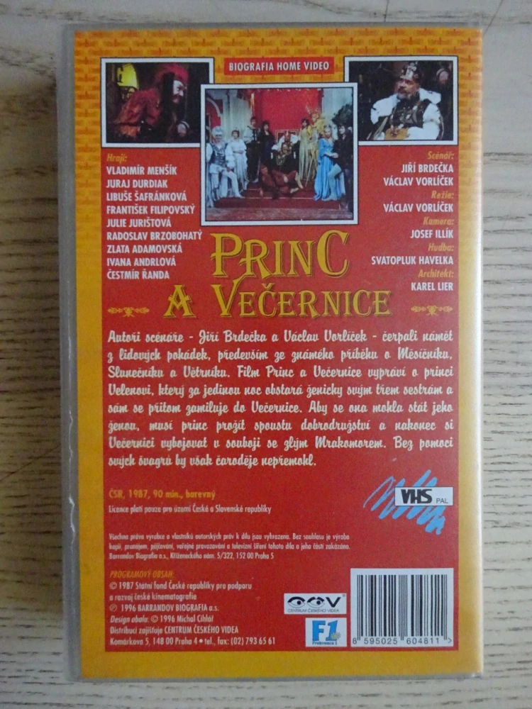PRINC A VEČERNICE, POHÁDKA, VHS VIDEOKAZETA
